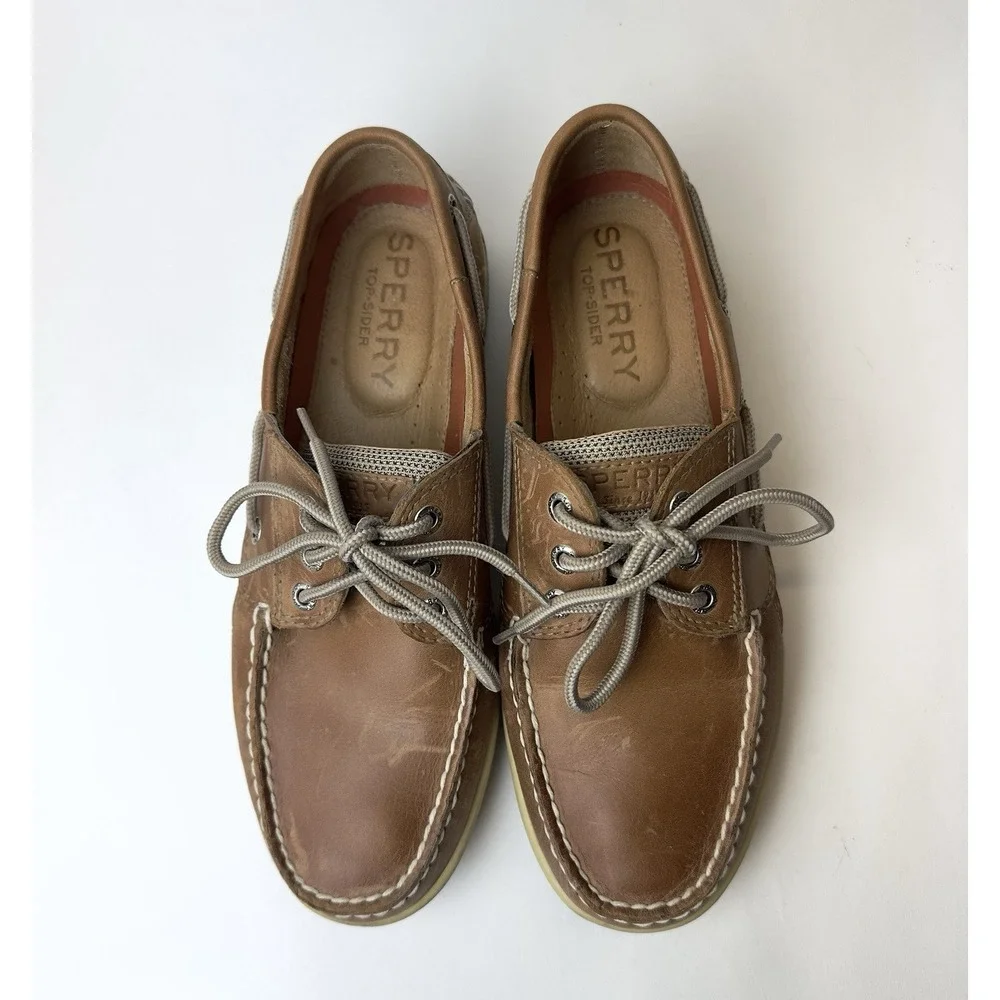 Sperry Men's Billfish 3-Eye Boat Casual Shoes, Dark Tan, Size 8W US